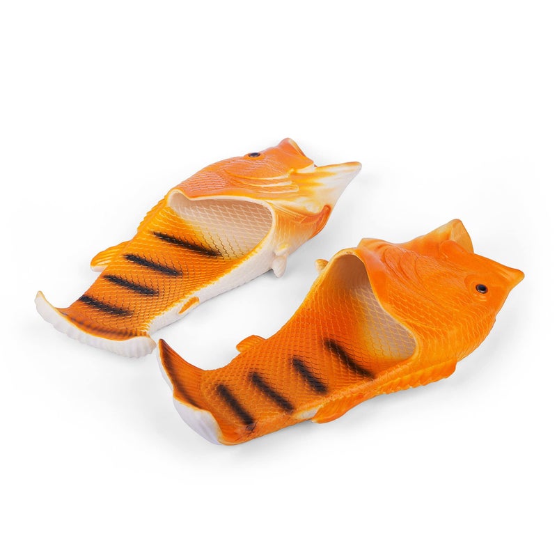 Coddies Fish Flip Flops - The Original Fish Slippers - Christmas Gift, Unisex Sandals, Bass Slides, Pool, Beach & Fishing Shoes (Orange | 7-8 Men | 9-10 Women | EU 40-41) - Image 2